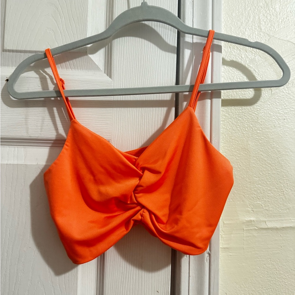 SHEIN Orange Twist Front Top